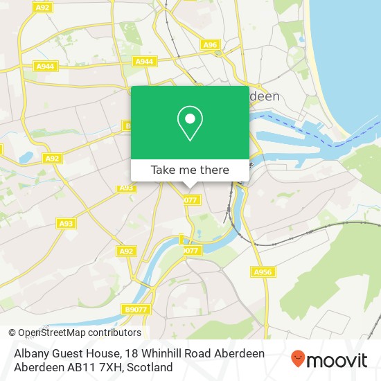 Albany Guest House, 18 Whinhill Road Aberdeen Aberdeen AB11 7XH map