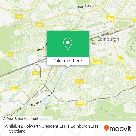 Alhilal, 42 Polwarth Crescent EH11 Edinburgh EH11 1 map