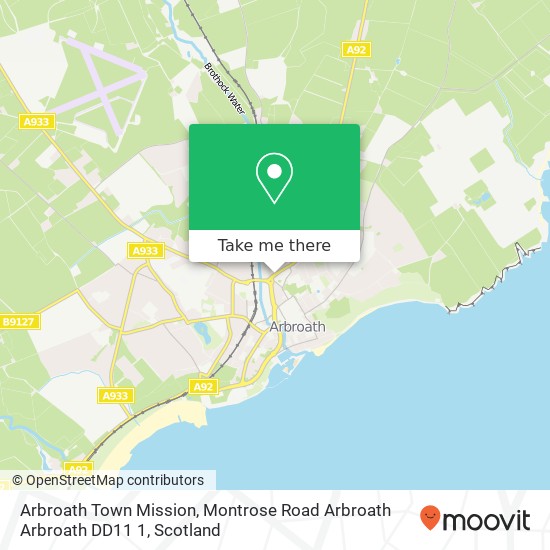 Arbroath Town Mission, Montrose Road Arbroath Arbroath DD11 1 map