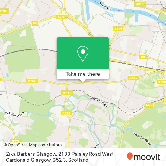 Zika Barbers Glasgow, 2133 Paisley Road West Cardonald Glasgow G52 3 map