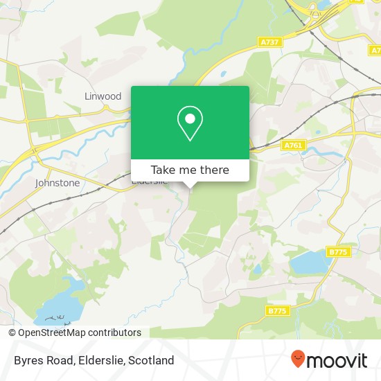 Byres Road, Elderslie map
