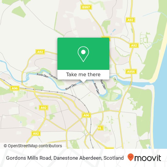 Gordons Mills Road, Danestone Aberdeen map