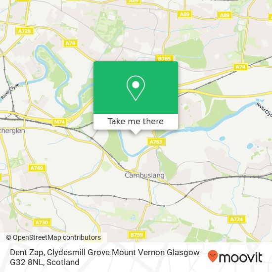 Dent Zap, Clydesmill Grove Mount Vernon Glasgow G32 8NL map