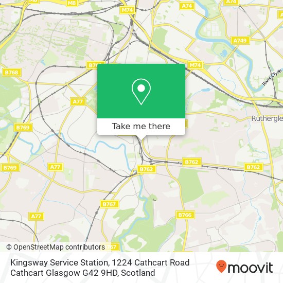 Kingsway Service Station, 1224 Cathcart Road Cathcart Glasgow G42 9HD map