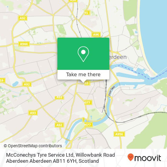 McConechys Tyre Service Ltd, Willowbank Road Aberdeen Aberdeen AB11 6YH map
