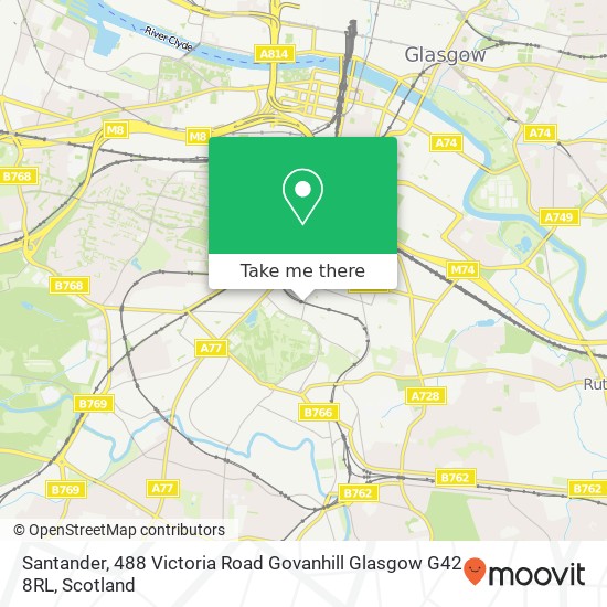 Santander, 488 Victoria Road Govanhill Glasgow G42 8RL map