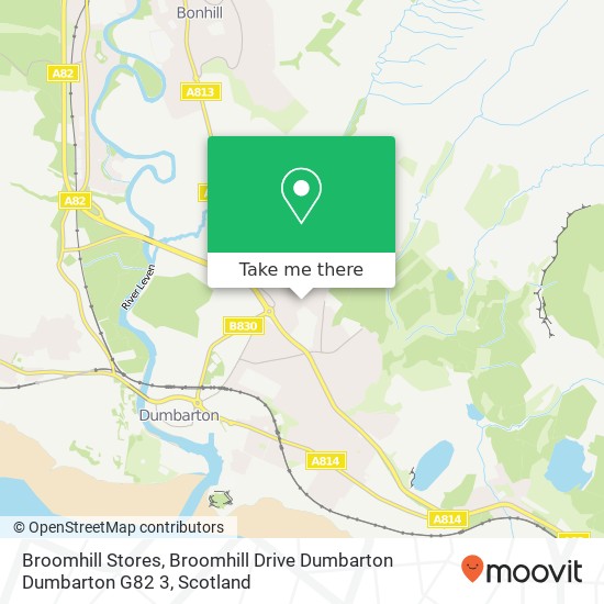 Broomhill Stores, Broomhill Drive Dumbarton Dumbarton G82 3 map