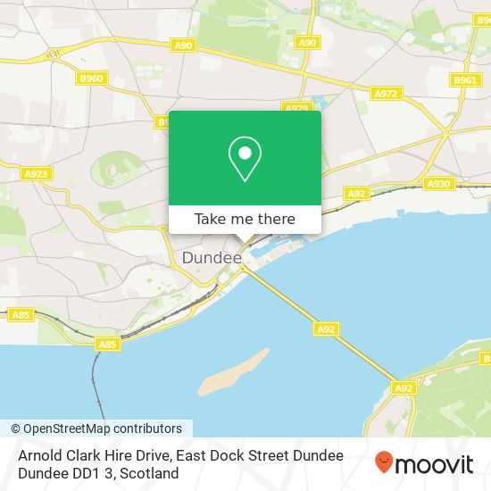 Arnold Clark Hire Drive, East Dock Street Dundee Dundee DD1 3 map