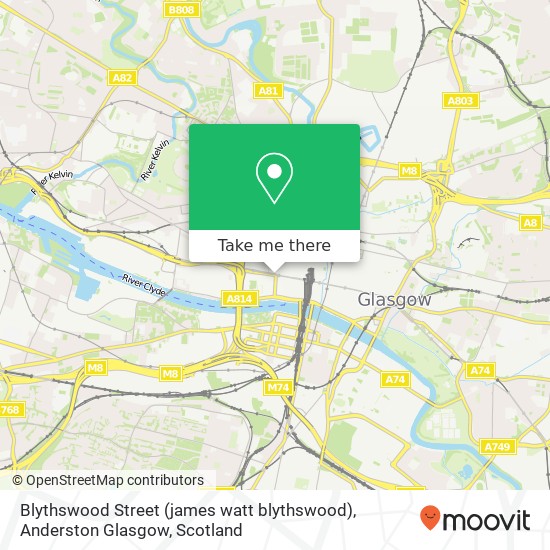 Blythswood Street (james watt blythswood), Anderston Glasgow map