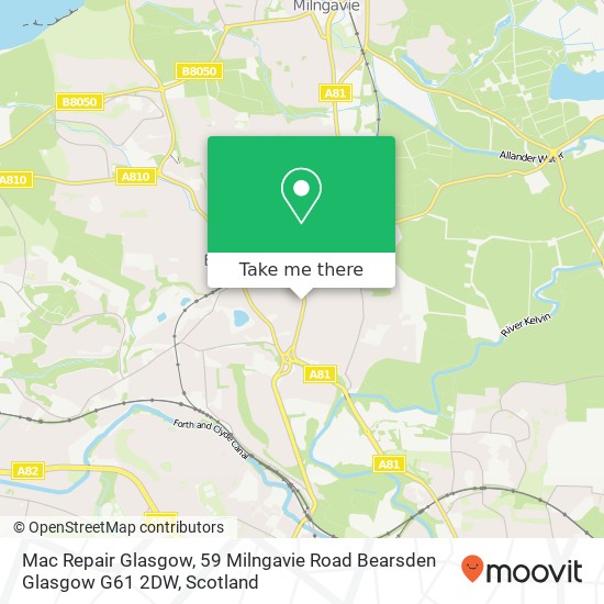 Mac Repair Glasgow, 59 Milngavie Road Bearsden Glasgow G61 2DW map