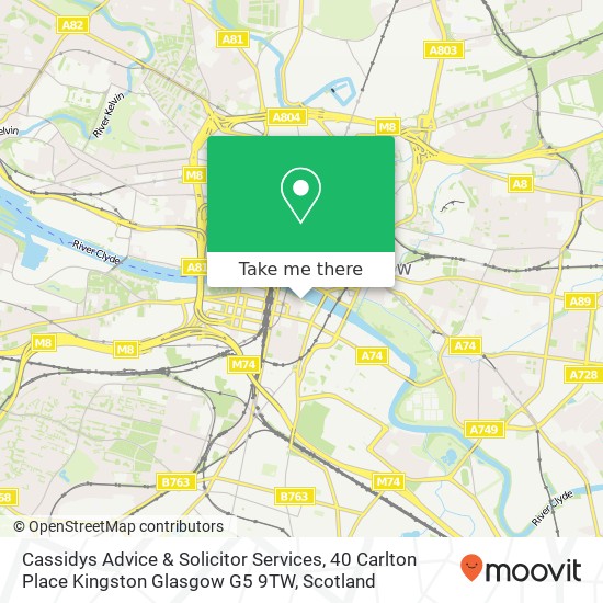 Cassidys Advice & Solicitor Services, 40 Carlton Place Kingston Glasgow G5 9TW map