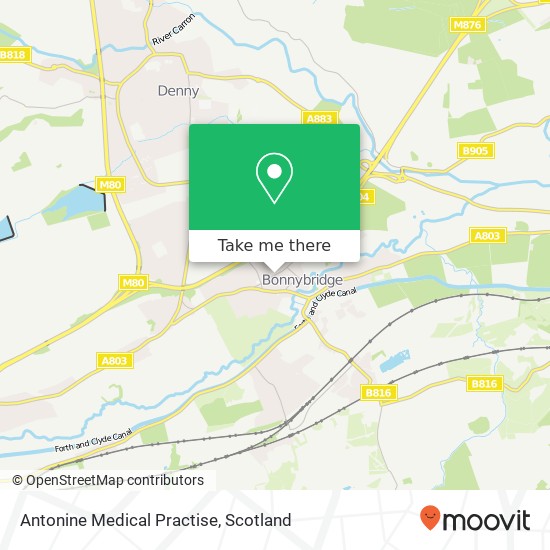 Antonine Medical Practise, Larbert Road Bonnybridge Bonnybridge FK4 1 map