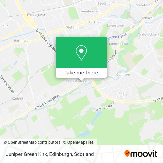 Juniper Green Kirk, Edinburgh map