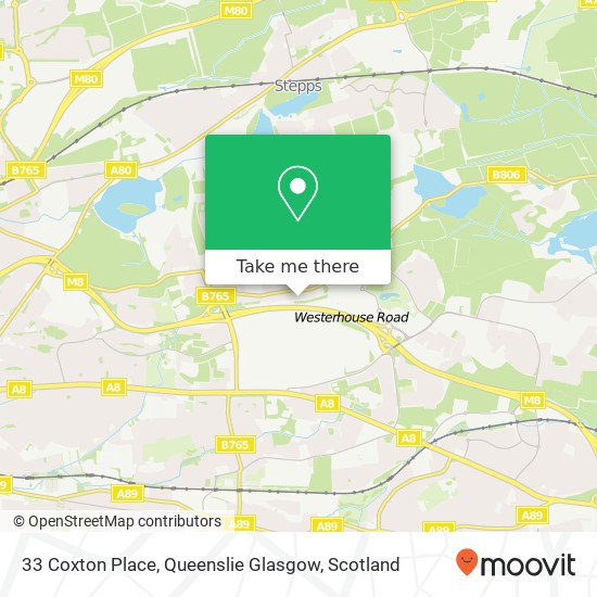 33 Coxton Place, Queenslie Glasgow map
