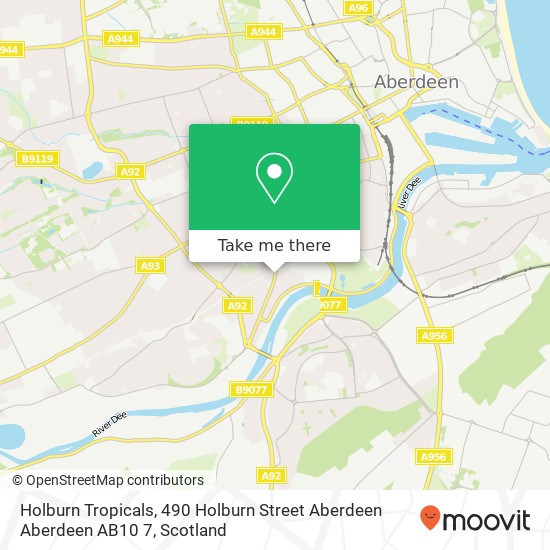 Holburn Tropicals, 490 Holburn Street Aberdeen Aberdeen AB10 7 map