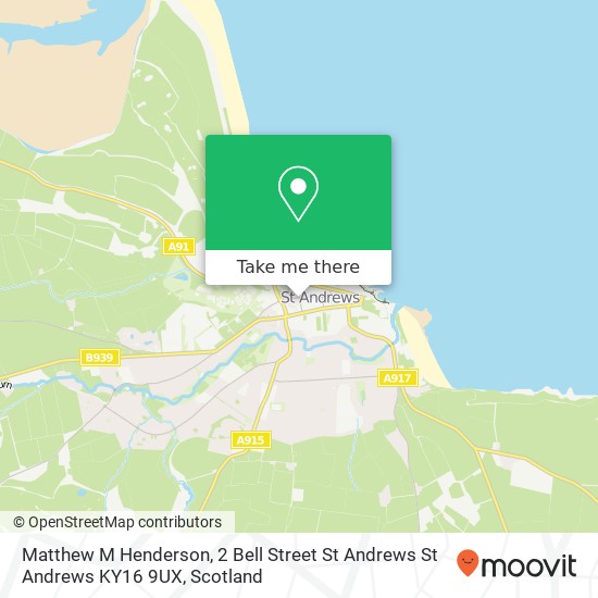 Matthew M Henderson, 2 Bell Street St Andrews St Andrews KY16 9UX map