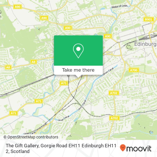 The Gift Gallery, Gorgie Road EH11 Edinburgh EH11 2 map