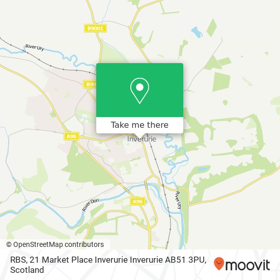 RBS, 21 Market Place Inverurie Inverurie AB51 3PU map