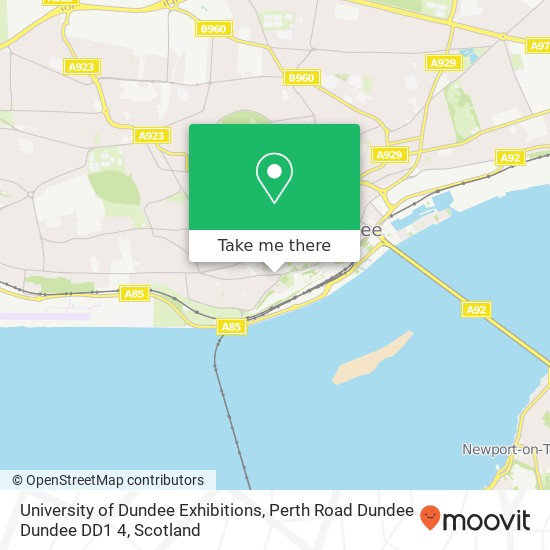 University of Dundee Exhibitions, Perth Road Dundee Dundee DD1 4 map