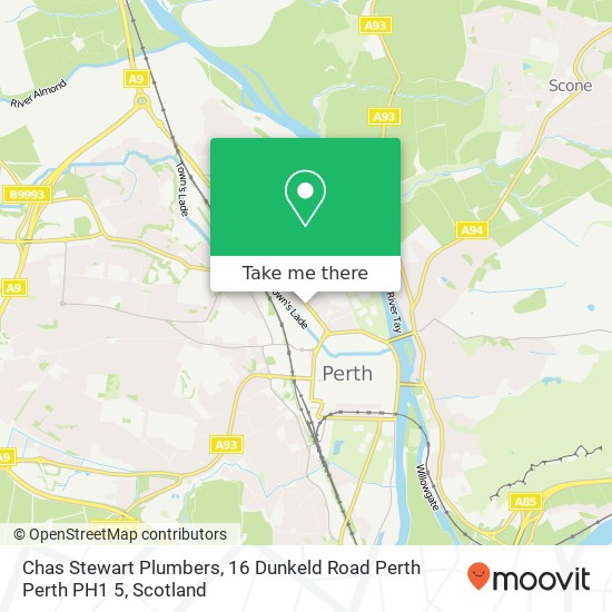 Chas Stewart Plumbers, 16 Dunkeld Road Perth Perth PH1 5 map