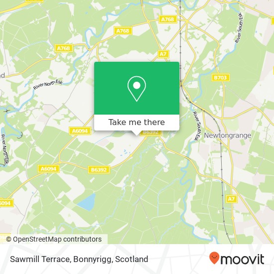 Sawmill Terrace, Bonnyrigg map