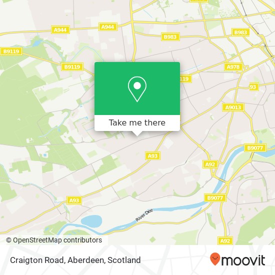 Craigton Road, Aberdeen map