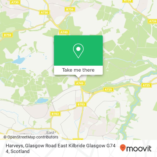 Harveys, Glasgow Road East Kilbride Glasgow G74 4 map