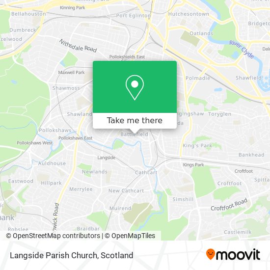 Langside Parish Church map