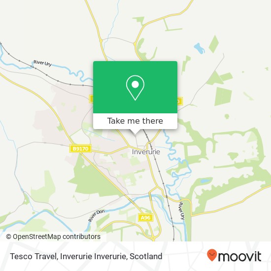 Tesco Travel, Inverurie Inverurie map