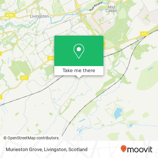 Murieston Grove, Livingston map