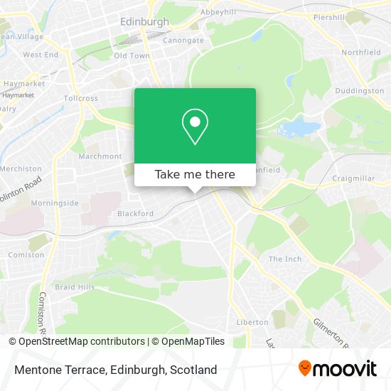 Mentone Terrace, Edinburgh map