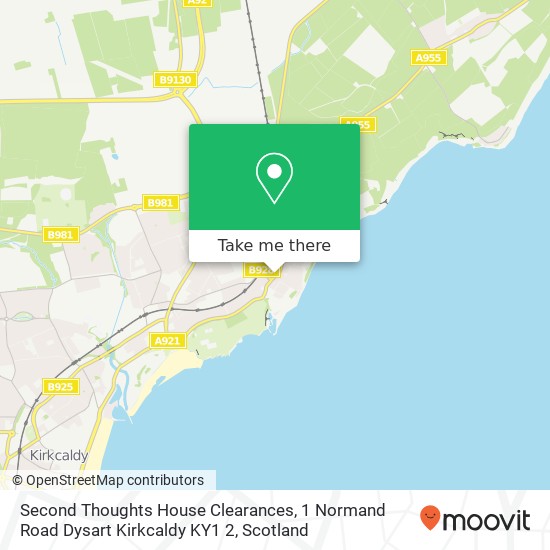 Second Thoughts House Clearances, 1 Normand Road Dysart Kirkcaldy KY1 2 map