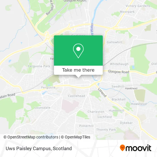 Uws Paisley Campus Map How To Get To Uws Paisley Campus By Bus, Train Or Light Rail?