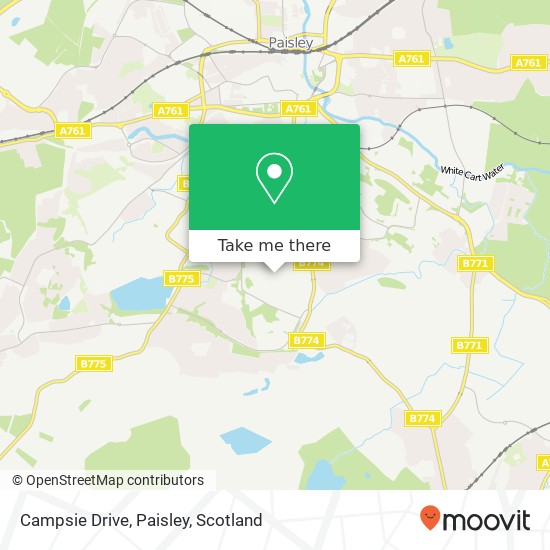 Campsie Drive, Paisley map