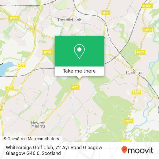 Whitecraigs Golf Club, 72 Ayr Road Glasgow Glasgow G46 6 map