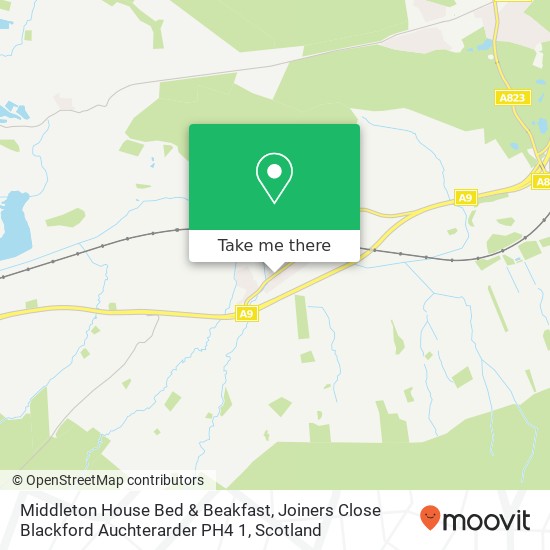 Middleton House Bed & Beakfast, Joiners Close Blackford Auchterarder PH4 1 map