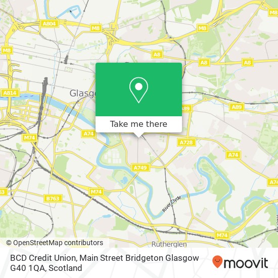 BCD Credit Union, Main Street Bridgeton Glasgow G40 1QA map