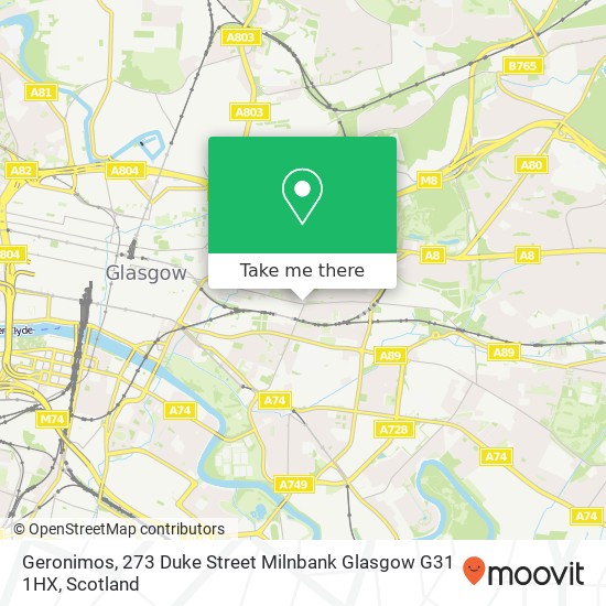 Geronimos, 273 Duke Street Milnbank Glasgow G31 1HX map