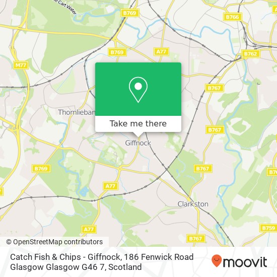 Catch Fish & Chips - Giffnock, 186 Fenwick Road Glasgow Glasgow G46 7 map