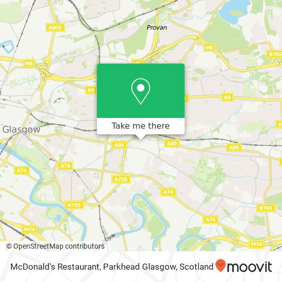 McDonald's Restaurant, Parkhead Glasgow map