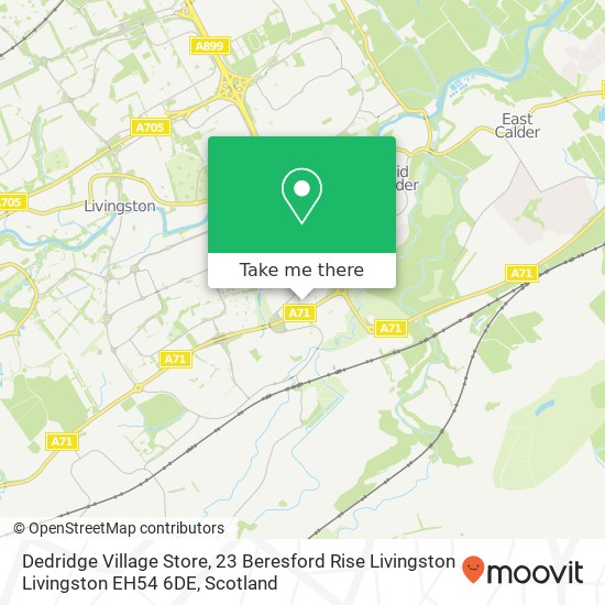 Dedridge Village Store, 23 Beresford Rise Livingston Livingston EH54 6DE map