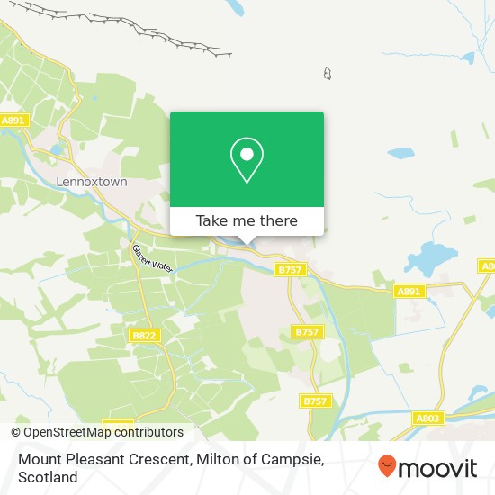 Mount Pleasant Crescent, Milton of Campsie map
