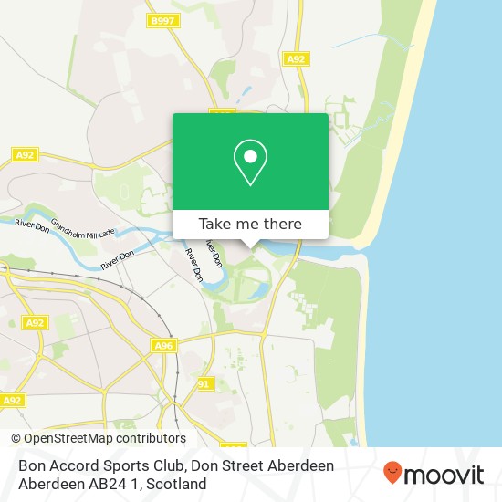 Bon Accord Sports Club, Don Street Aberdeen Aberdeen AB24 1 map