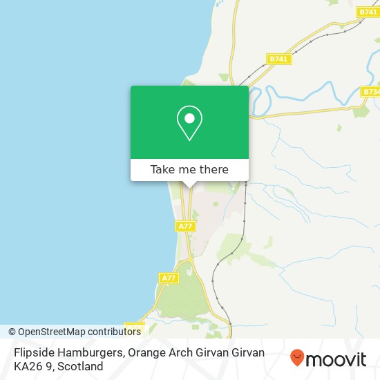 Flipside Hamburgers, Orange Arch Girvan Girvan KA26 9 map
