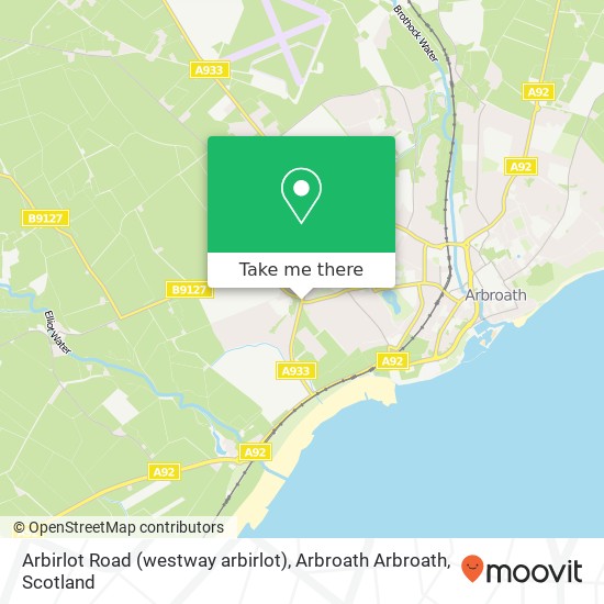 Arbirlot Road (westway arbirlot), Arbroath Arbroath map