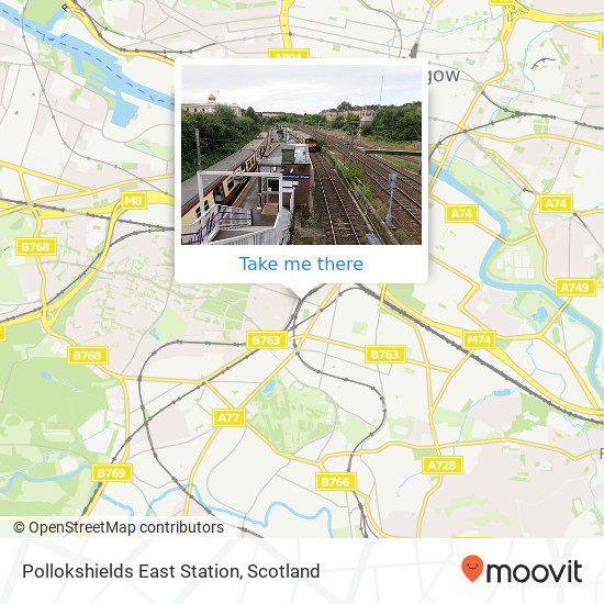 Pollokshields East Station map