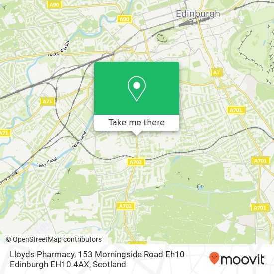 Lloyds Pharmacy, 153 Morningside Road Eh10 Edinburgh EH10 4AX map
