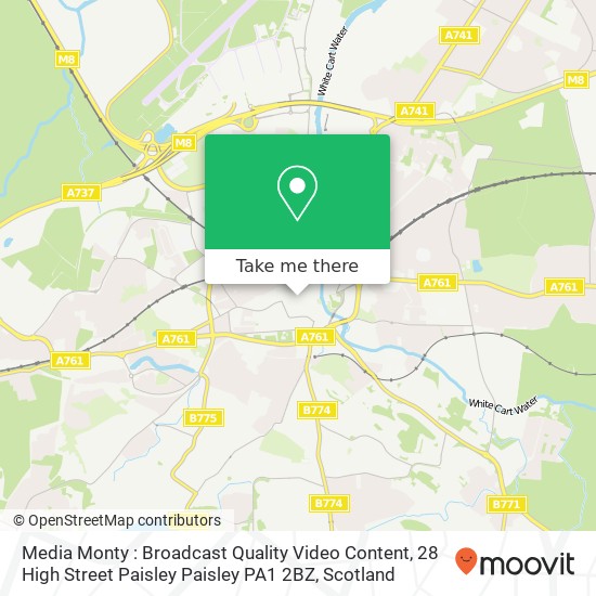 Media Monty : Broadcast Quality Video Content, 28 High Street Paisley Paisley PA1 2BZ map