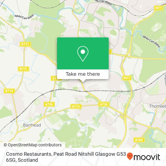 Cosmo Restaurants, Peat Road Nitshill Glasgow G53 6SG map