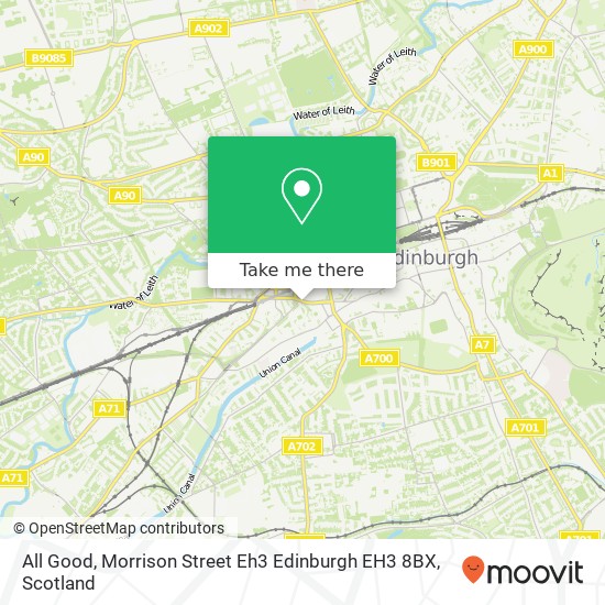 All Good, Morrison Street Eh3 Edinburgh EH3 8BX map